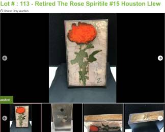 Lot # : 113 - Retired The Rose Spiritile #15 Houston Llew
Spiritiles created by Charleston, S.C. artist Houston Llew using copper, glass and wood. Spiritiles - The Rose (Retired) is a collectible 3D art form with quote from famous author Emily Dickinson "That love is all there is, is all we know of Love."
