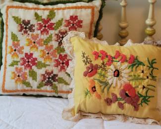 Embroidered pillows