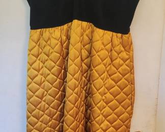 Vintage velvet and satin quilted dress