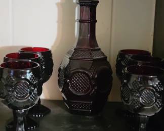 Avon Ruby Red glassware 
