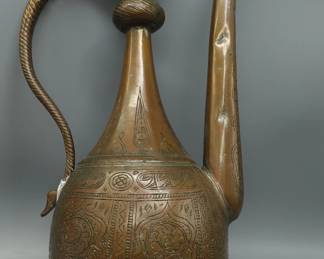 19c COPPER PERSIAN WINE POT