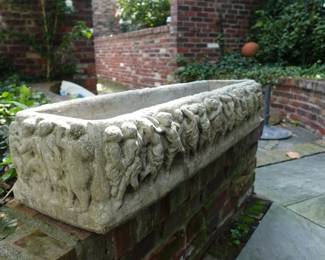 
VINTAGE OUTDOOR GARDEN CHERUB STONE PLANTER