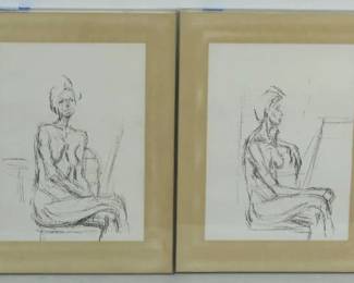 WO ORIGINAL VINTAGE ALBERTO GIACOMETTI LITHOGRAPH FRAMED