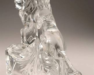 RARE ANTIQUE MOLDED GLASS SCULPTURE STATUE