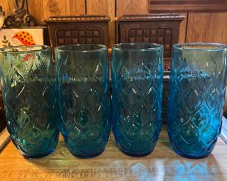 Anchor Hocking Blue Madrid tumblers