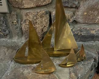 Solid brass sailboats