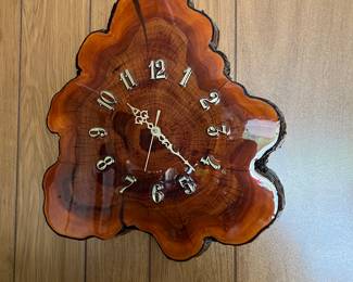 Cypress wood clock