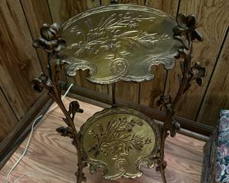 Art Nouveau brass plant stand