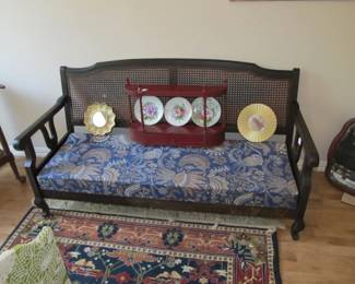 Antique cane back settee