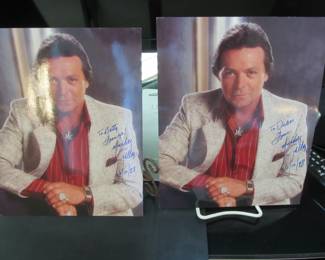2 signed headshots of country music star MICKEY GILLEY 1936 - 2022