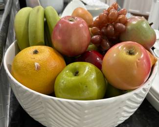 Large white bowl with fruit
