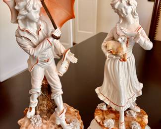 Pair of vintage Capodimonte figures