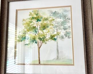 Pair of tree watercolors
