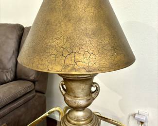 Large gold tone lamp