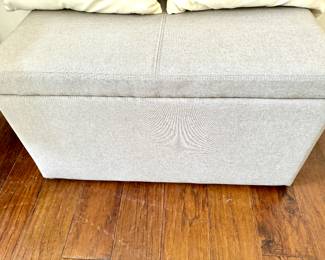Pale grey storage bench