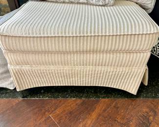 Ivory stripe ottoman