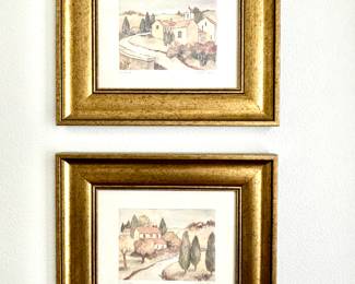 Signed pair of watercolors