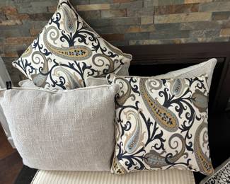 Large selection of throw pillows