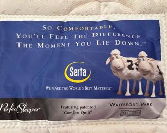 This is a second mattress set label, in this case a Serta PerfectSeeper.