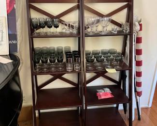 There are two things worth looking at here: the matching shelves and the stemware for entertaining.