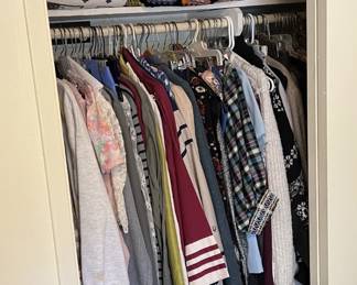 This is one of the other closets of clothes and bedding (see the closet shelf?)