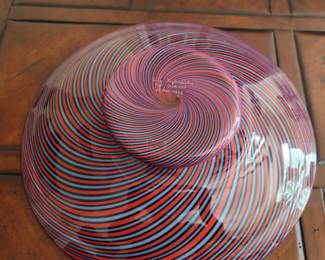 Lino Tagliapietra hand made glass dish.