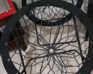 two chairs with netting