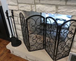 fireplace screen and tools ( tools are sold)