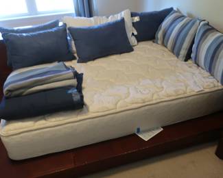 Double platform bed and mattress- Platform is Pottery Barn
