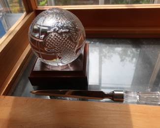 Waterford paper weight and letter opener