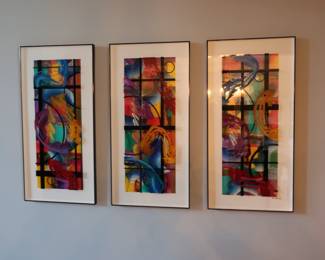 set of 3 pictures of Rick Abrams art