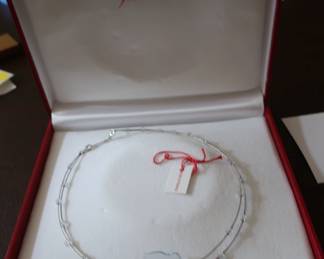 Baccarat necklace with butterfly