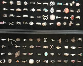 Sterling rings...there are several more trays not pictured!