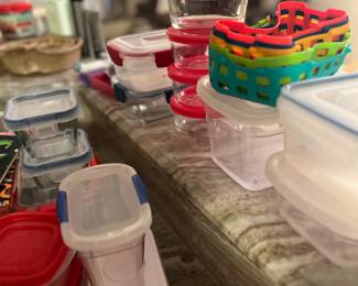 Misc glass and plastic containers