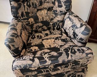 Animal print side chair swivel (2)