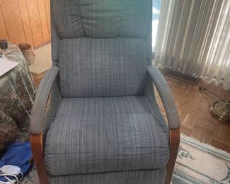 Recliner with footrest. Goes great with the area rug.