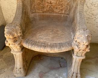 Amazing vintage Stone Garden, Lion Throne Chair