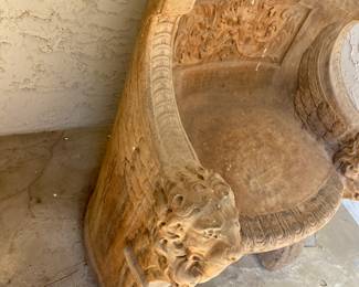 Amazing Vintage Stone, Garden Throne Chair