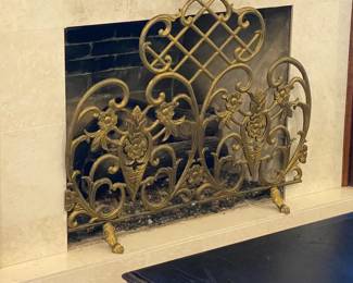 Antique Gold Fireplace Screen