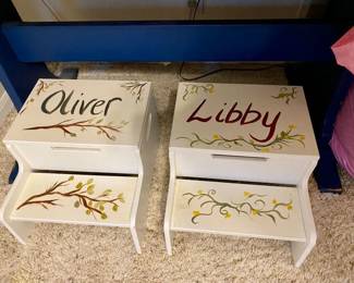 Step stool with storage under top