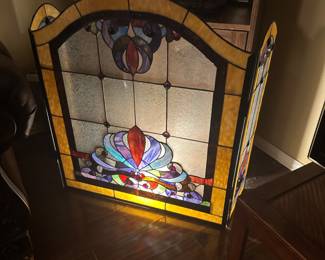 stain glass fireplace 