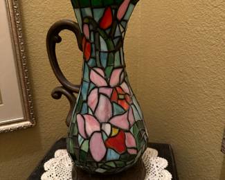 Tiffany style pitcher