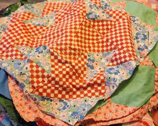 antique quilt pieces