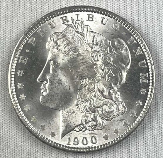 1900 Morgan Silver Dollar, Uncirculated MS