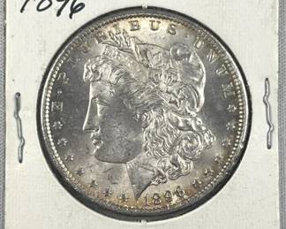 1896 Morgan Silver Dollar, Uncirculated MS