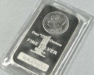 1oz Silver Bar .999 Morgan Design