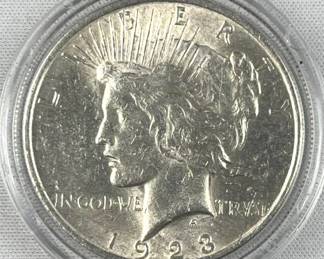 1923 Peace Silver Dollar, Nice Luster, US $1