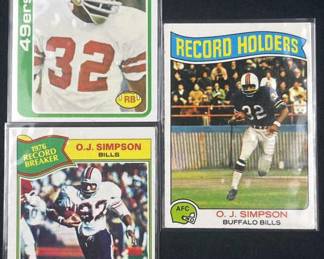 (3) Vintage OJ Simpson Football Cards, Topps