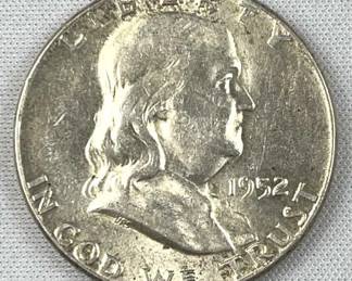 1952 Franklin Silver Half Dollar, Nice Luster