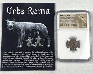 Ancient Roman Urbs She-Wolf Coin AD 330-340